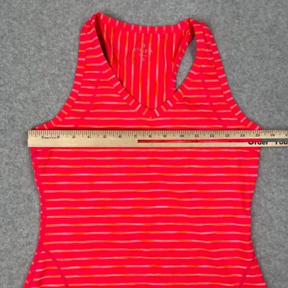 Athleta Womens Tank Top Size XS Lightweight Racerback Orange Striped Space Dye - Picture 7 of 9